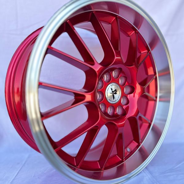 0414	R18 8J	5x100 / 5x114,3	ET38	73,1 	Candy Red Machined Lip