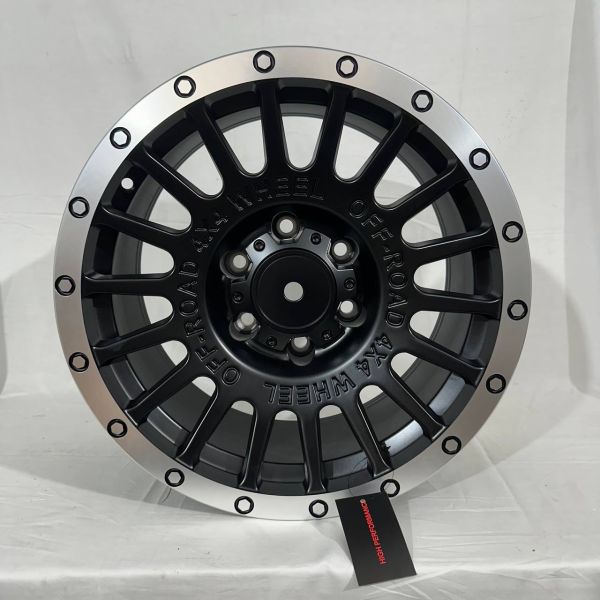 177206	R17 8,5J	ET0	110	6x139,7	MATTE BLACK MACHINED LIP