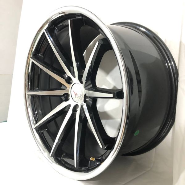 FA613F	R20 9J ET32	5x112 / 5x114,3 (5X113.1)	73,1	PIANO BLACK DIAMOND-CUT MACHINED FACE+STAINLESS STEEL LIP