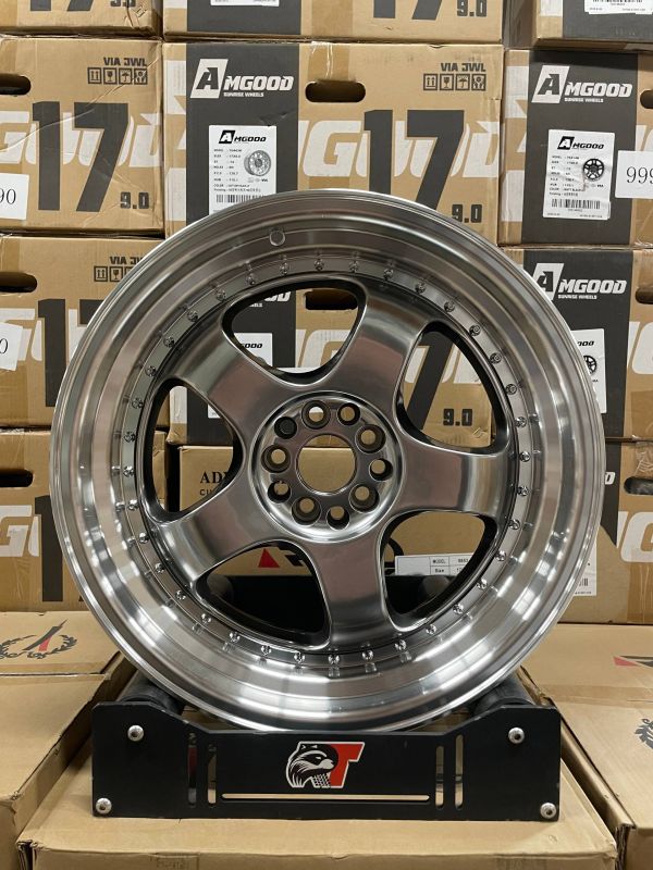 KS089 R18 8,5J	5x100 / 5x108 ET30	73,1 Hyperblack/polished lip (chrome rivets)