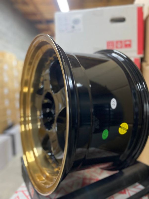 KS089 R19 9,5J 5x114,3 / 5x120 ET25	74,1 	Gloss Black/copper lip ( black rivets)