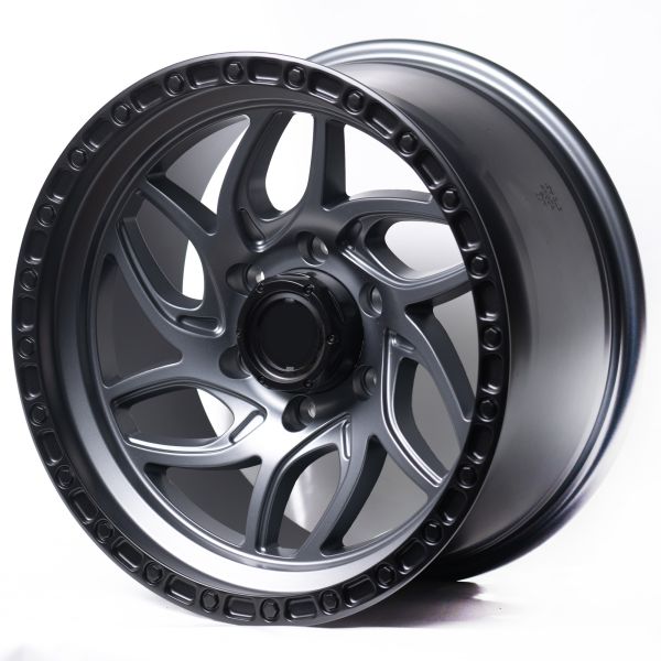 RGW 8876 R17 9J 6x139.7 ET0 ЦО 110 grey  + black lip polish