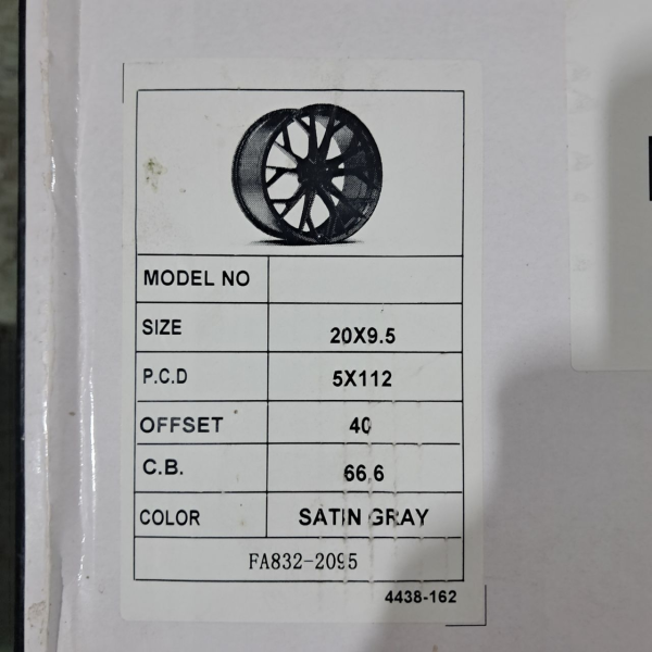 Flow Forged FA832 R20 9,5J ET40 5x112 ЦО 66.6 SATIN GRAY
