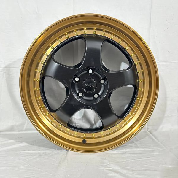 ks089 R19 9,5J 5x114,3 ET35 ЦО 67,1 SEMI MATT BLACK +BRONZE LIP +GOLD RIVET