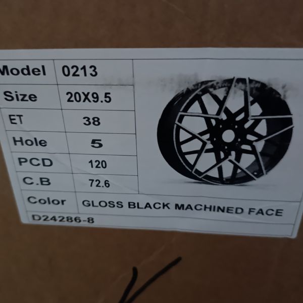 0213 BMW R20 9,5J 5x120 ET38 ЦО 72,6 GLOSS BLACK MACHINED FACE
