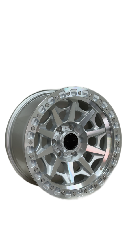 6х139,7 R18х9 СВ110,1 ЕТ0 LX166 Silver machined face+stainless steel rivets